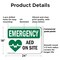 Signmission AED On Site With Symbol, 24 in W x Rectangle, Plastic OS-2PACK-EM-P-1824-L-10289 - alternate 3